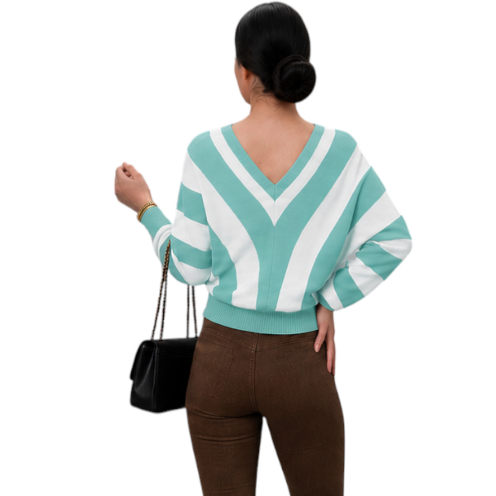 SUETER MUJER CASUAL MAD272G-25 ZAFIRO V HILO TACTO ALGODON COLOR PLOMO - 2