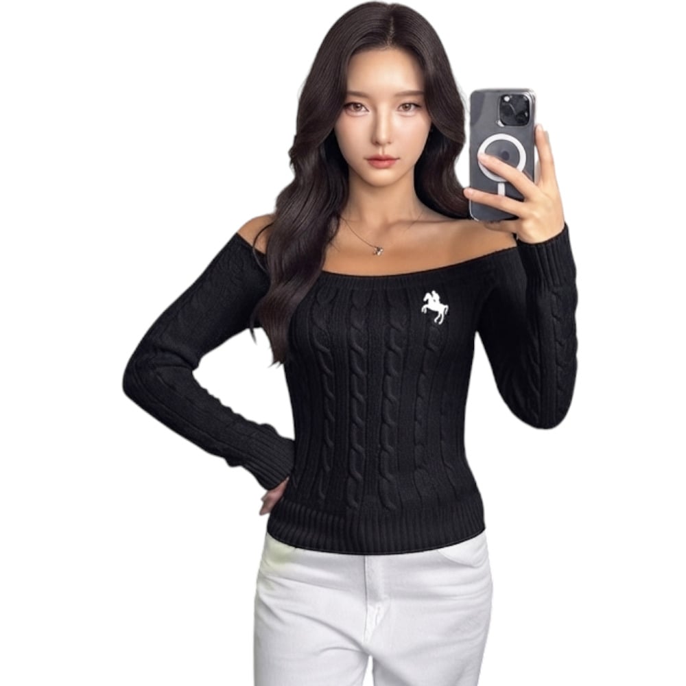 SUETER MUJER HOJAL POTRA ROXY-24 HILO CASIMIR COLOR NEGRO - 1