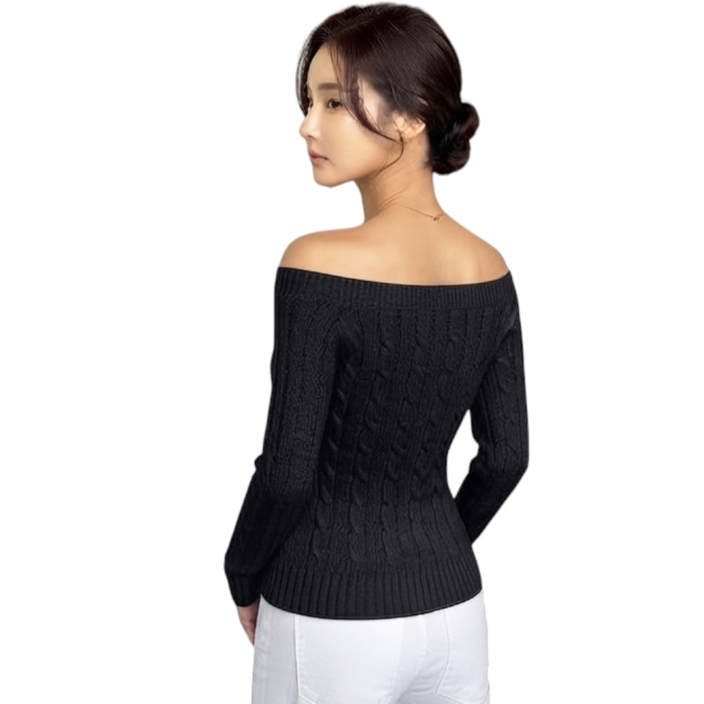 SUETER MUJER HOJAL POTRA ROXY-24 HILO CASIMIR COLOR NEGRO - 2