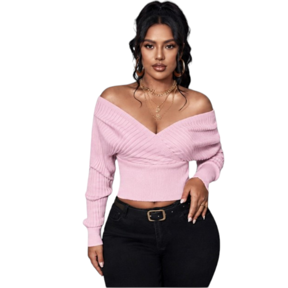 SUETER MUJER JAPONESA DOBLE V BRA127-25HILO CASIMIR COLOR ROSADO - 1
