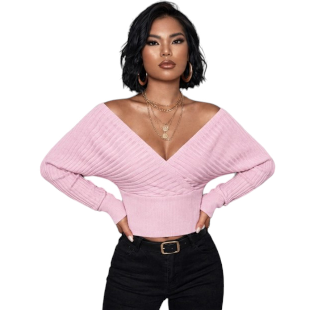 SUETER MUJER JAPONESA DOBLE V BRA127-25HILO CASIMIR COLOR ROSADO - 3