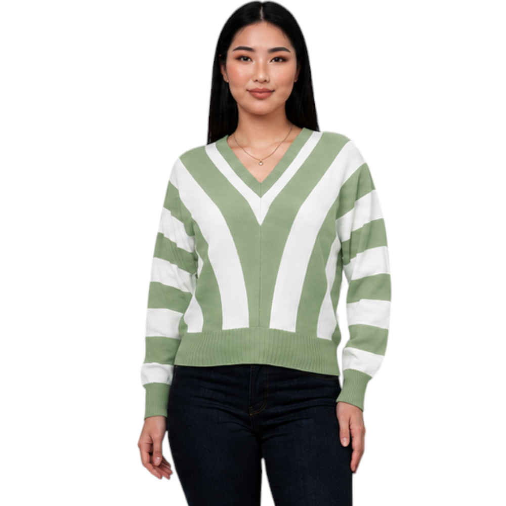 SUETER MUJER CASUAL MAD272G-25 ZAFIRO V HILO TACTO ALGODON COLOR ROJO - 1