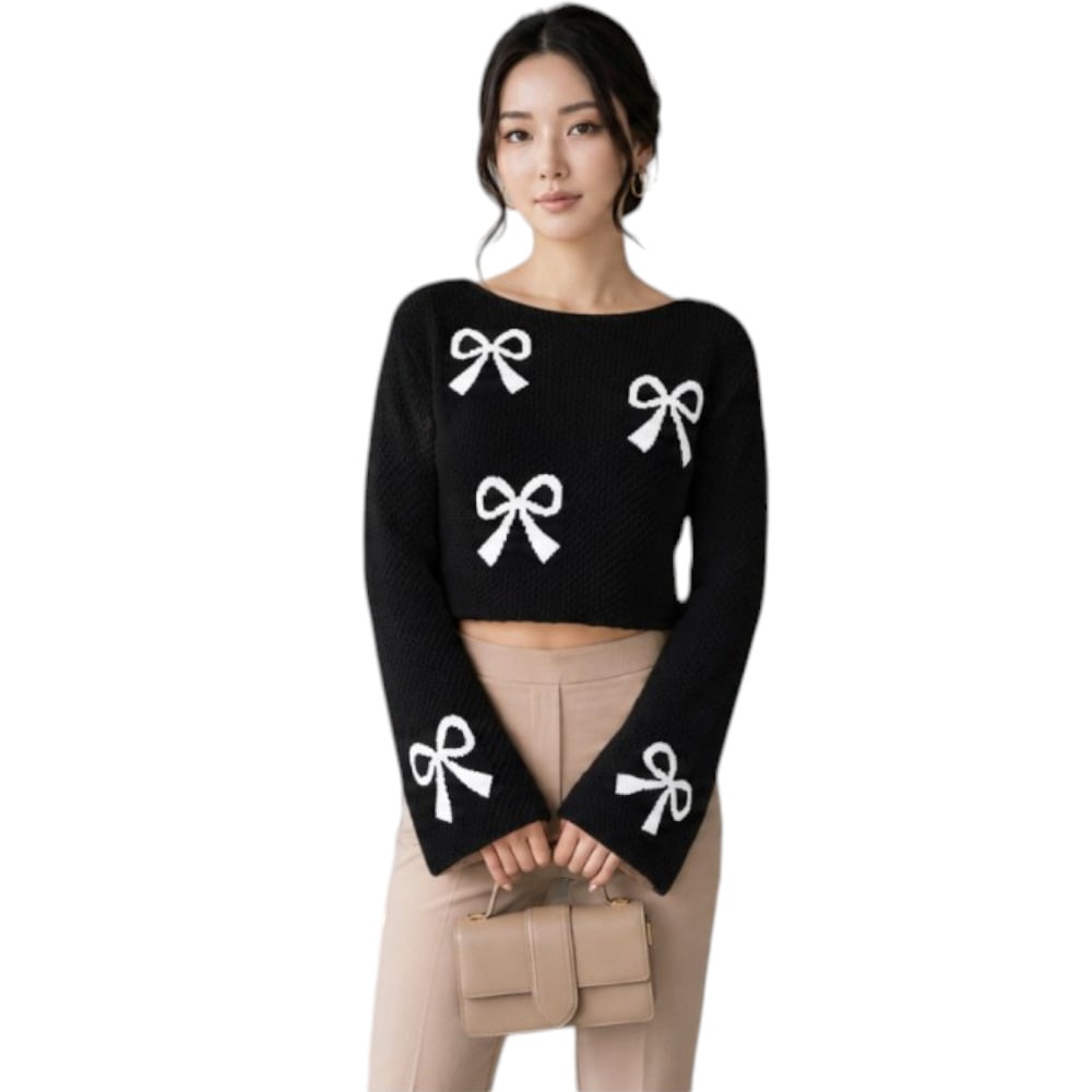 POLO MUJER LAZO MALLA DOM464G-18 HILO TACTO ALGODON COLOR NEGRO - 3