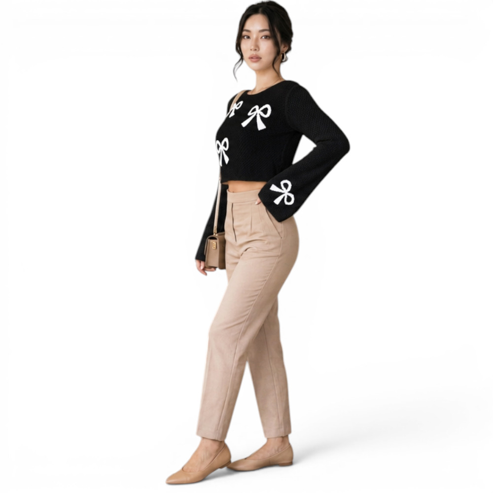 POLO MUJER LAZO MALLA DOM464G-18 HILO TACTO ALGODON COLOR NEGRO - 4
