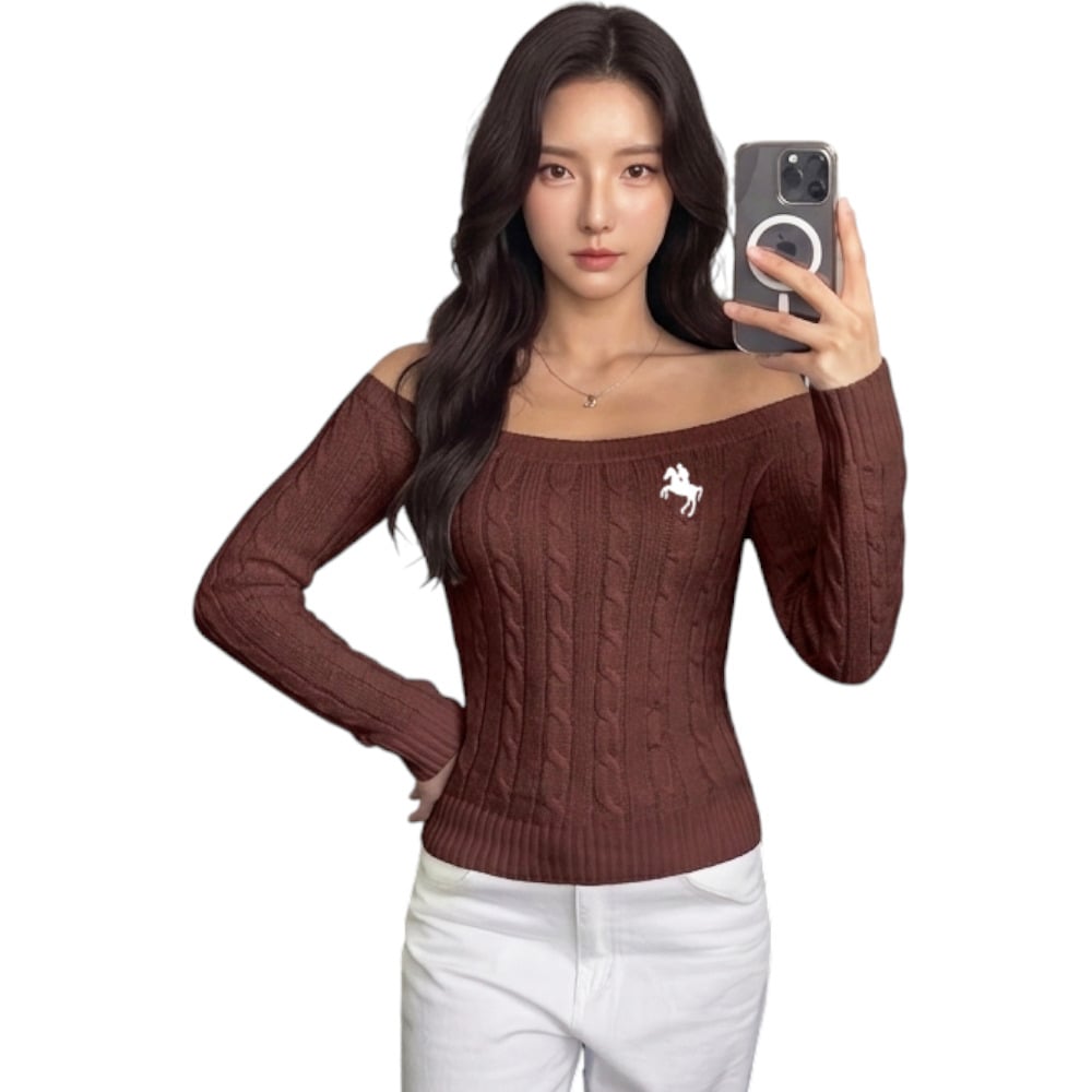 SUETER MUJER HOJAL POTRA ROXY-24 HILO CASIMIR COLOR CHOCOLATE - 1