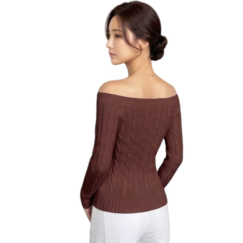 SUETER MUJER HOJAL POTRA ROXY-24 HILO CASIMIR COLOR CHOCOLATE - 2