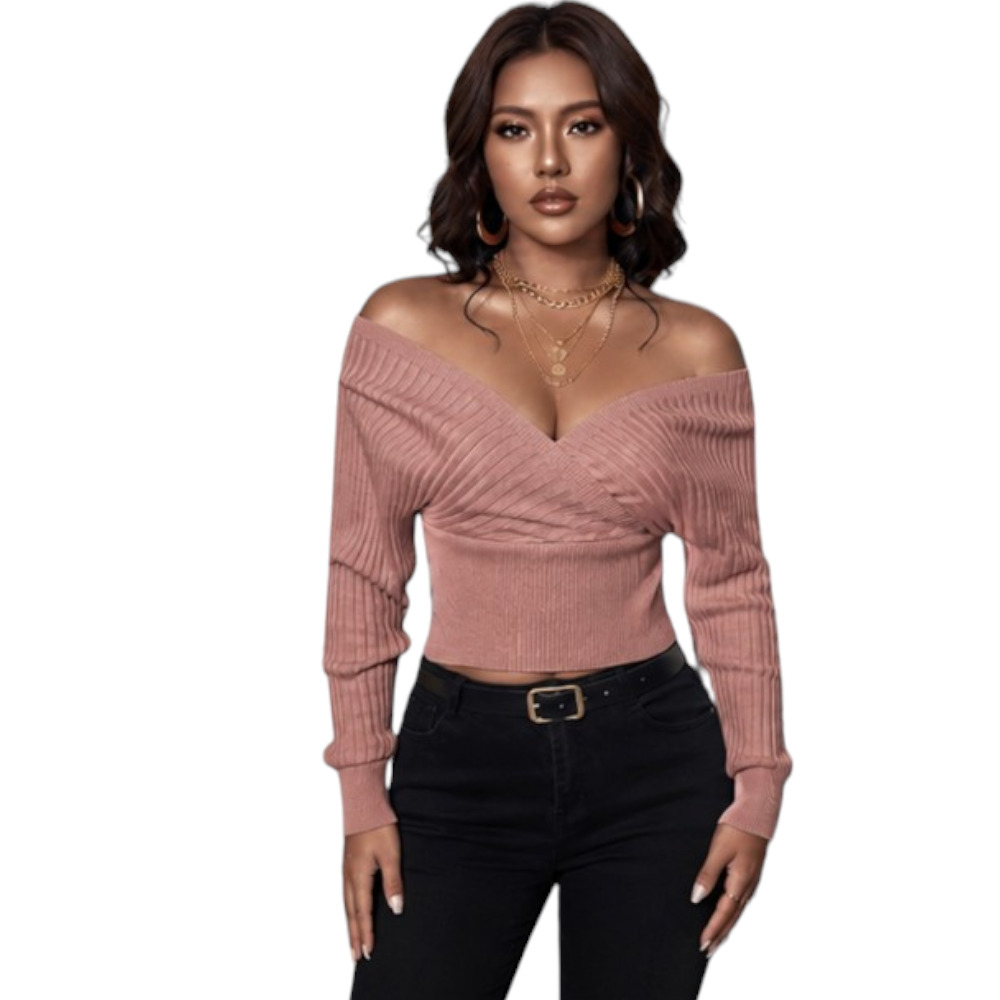 SUETER MUJER JAPONESA DOBLE V BRA127-25HILO CASIMIR COLOR CARAMELO - 4