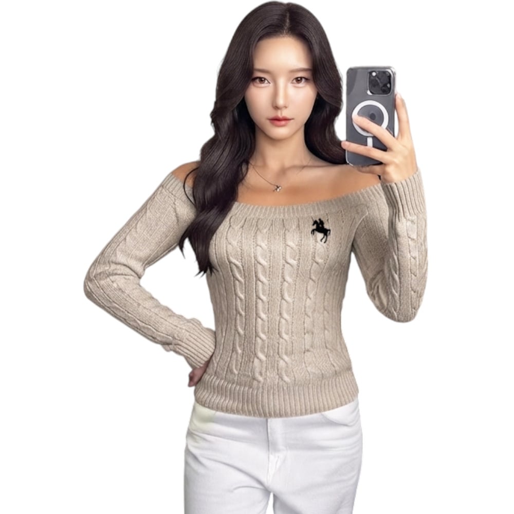 SUETER MUJER HOJAL POTRA ROXY-24 HILO CASIMIR COLOR BEIGE - 1