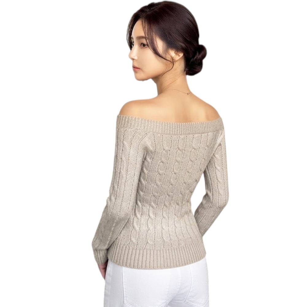 SUETER MUJER HOJAL POTRA ROXY-24 HILO CASIMIR COLOR BEIGE - 2