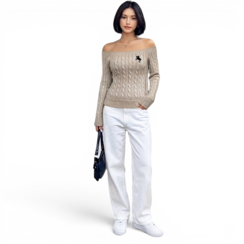 SUETER MUJER HOJAL POTRA ROXY-24 HILO CASIMIR COLOR BEIGE - 3