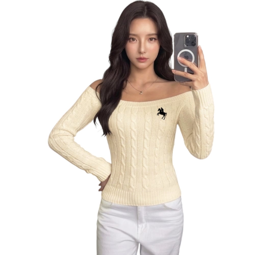 SUETER MUJER HOJAL POTRA ROXY-24 HILO CASIMIR COLOR CRUDO - 1