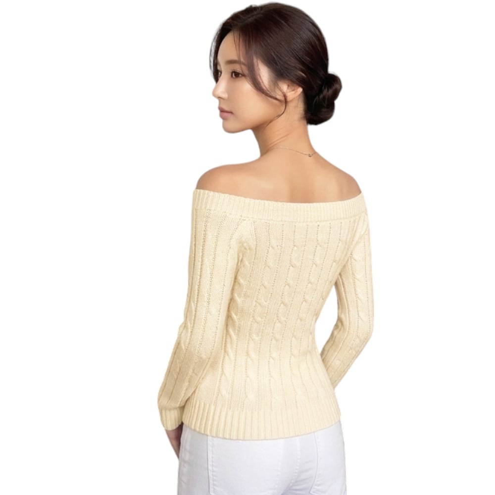 SUETER MUJER HOJAL POTRA ROXY-24 HILO CASIMIR COLOR CRUDO - 2