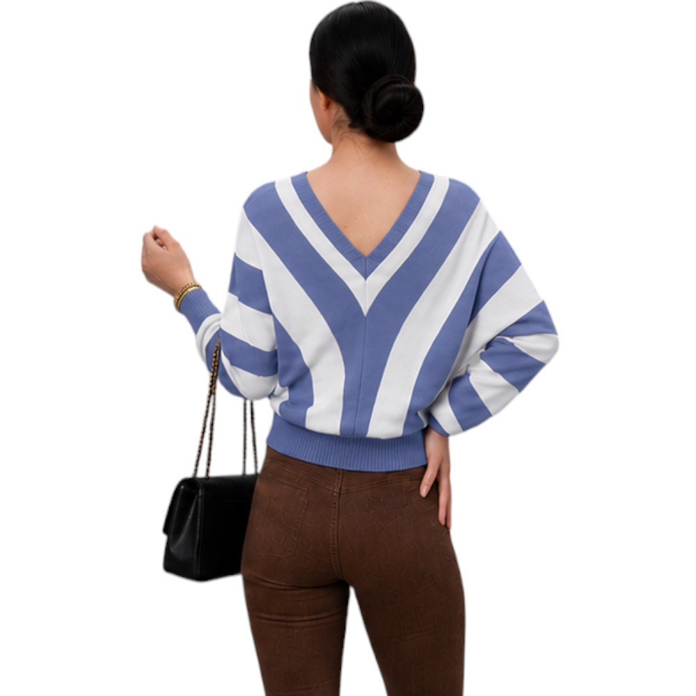 SUETER MUJER CASUAL MAD272G-25 ZAFIRO V HILO TACTO ALGODON COLOR ACERO - 2
