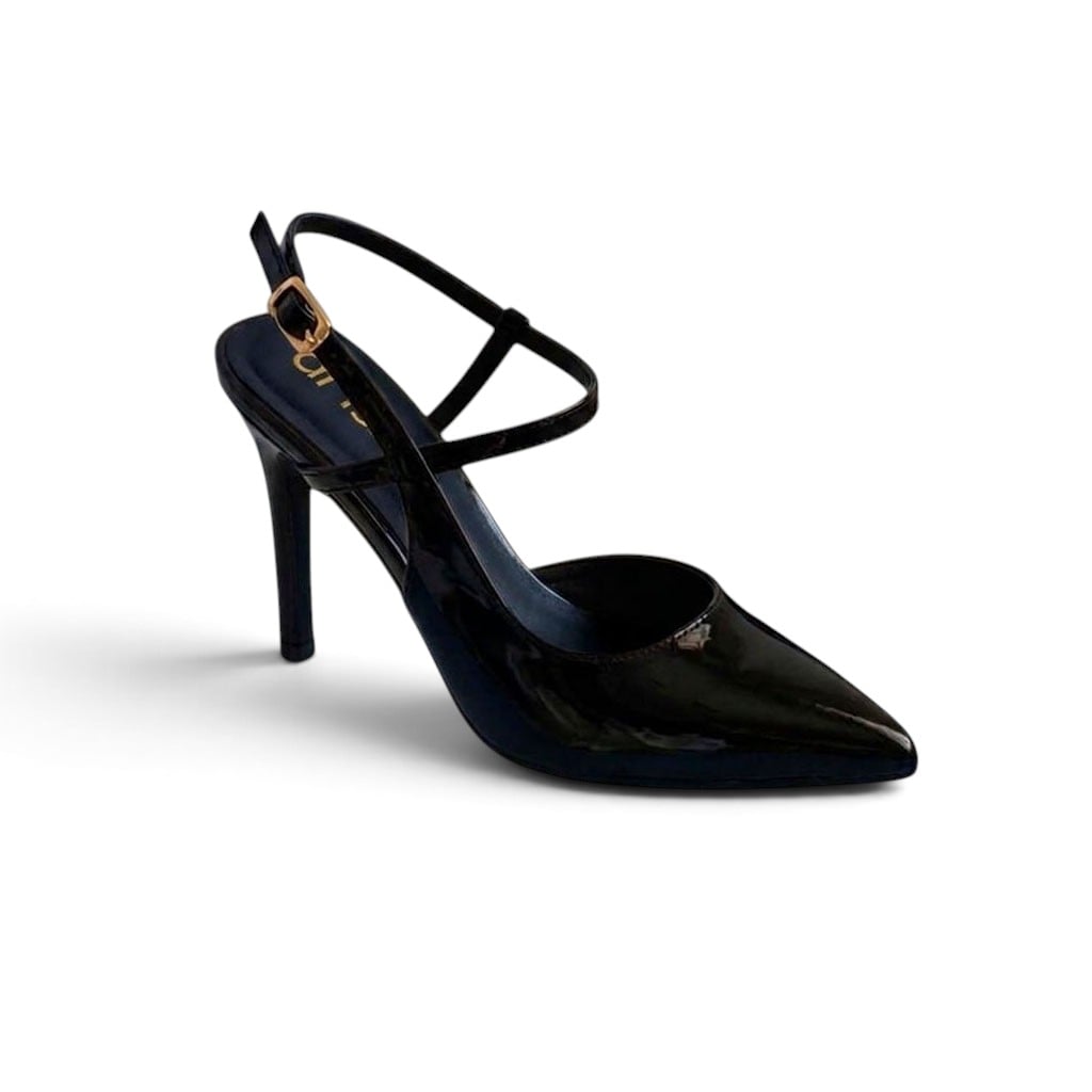 STILETO CASUAL 2086-60 TACO 7 PLANTA REPUJADA COLOR NEGRO - 1
