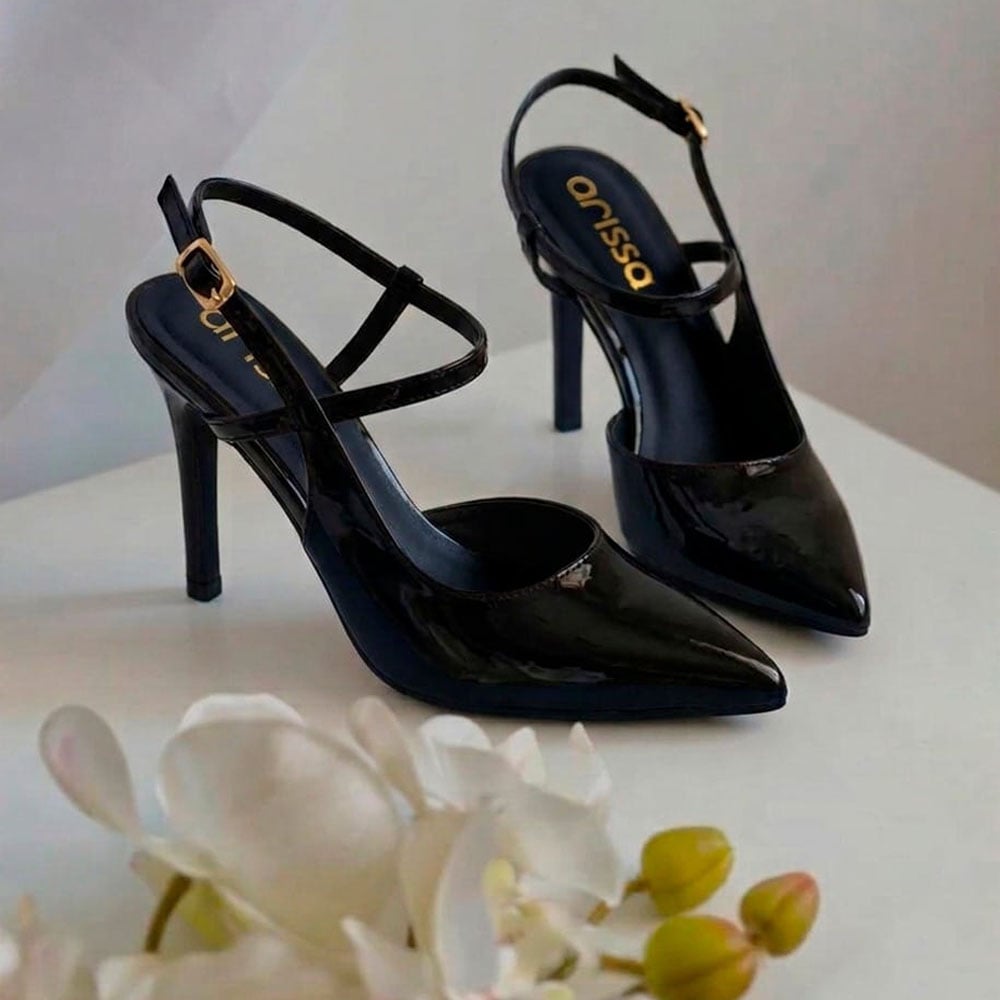 STILETO CASUAL 2086-60 TACO 7 PLANTA REPUJADA COLOR NEGRO - 2