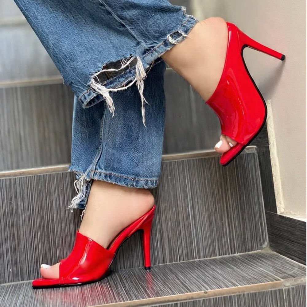 ZUECO MUJER CHAROL 2086-65 TACO 9 COLOR ROJO - 2