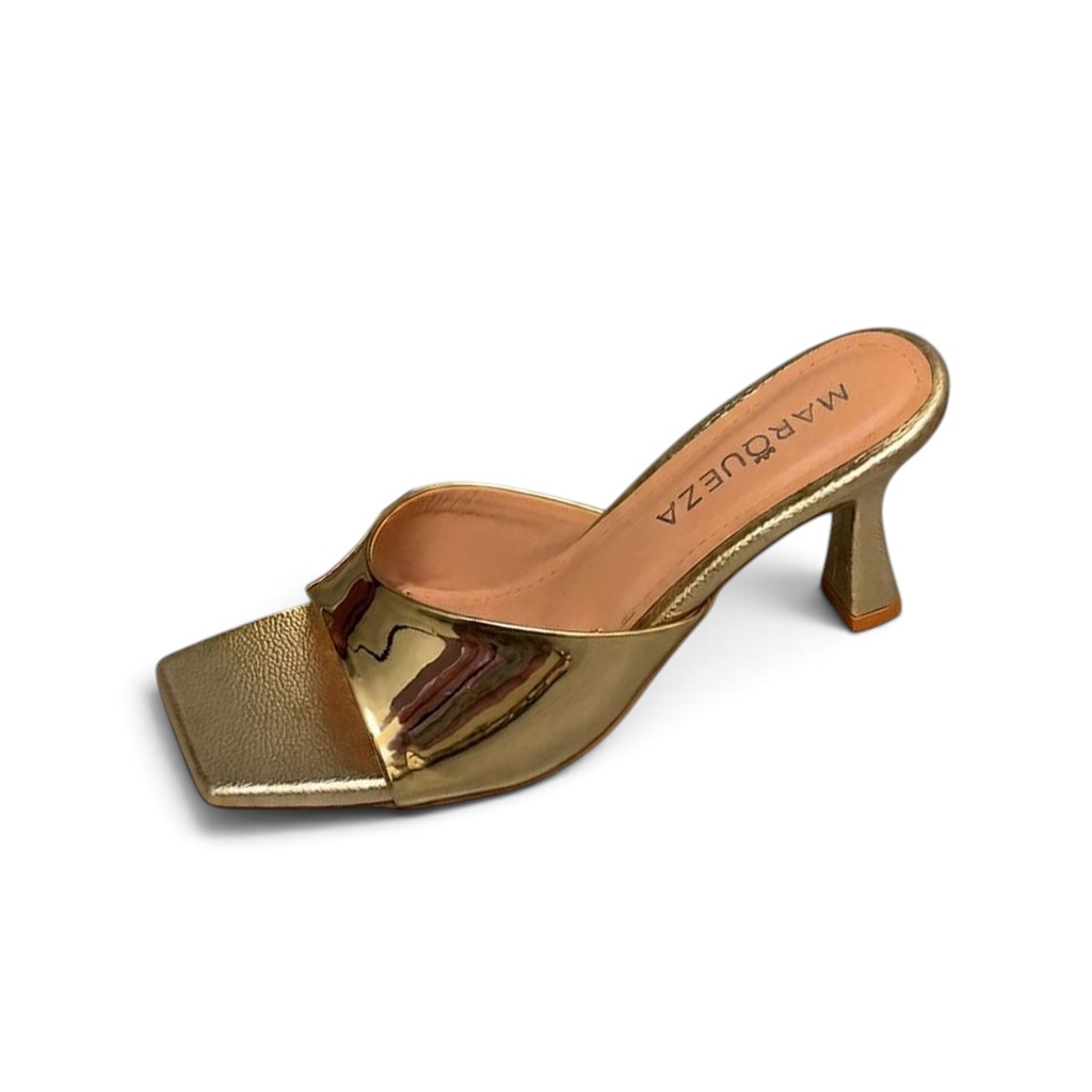 ZUECO MUJER REYNA ELEGANTE 2086-58 TACO 7 CHAROL COLOR DORADO - 1