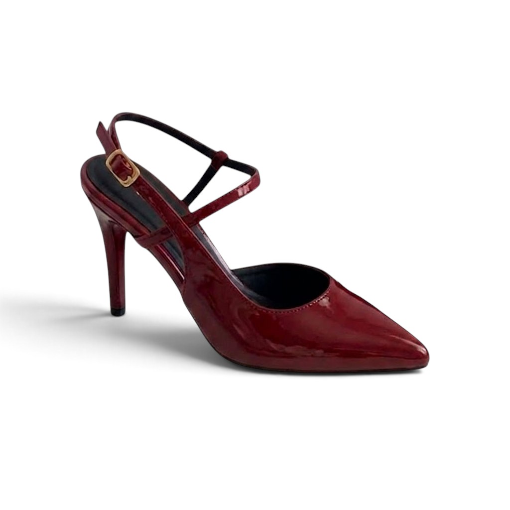 STILETO CASUAL 2086-60 TACO 7 PLANTA REPUJADA COLOR VINO - 1