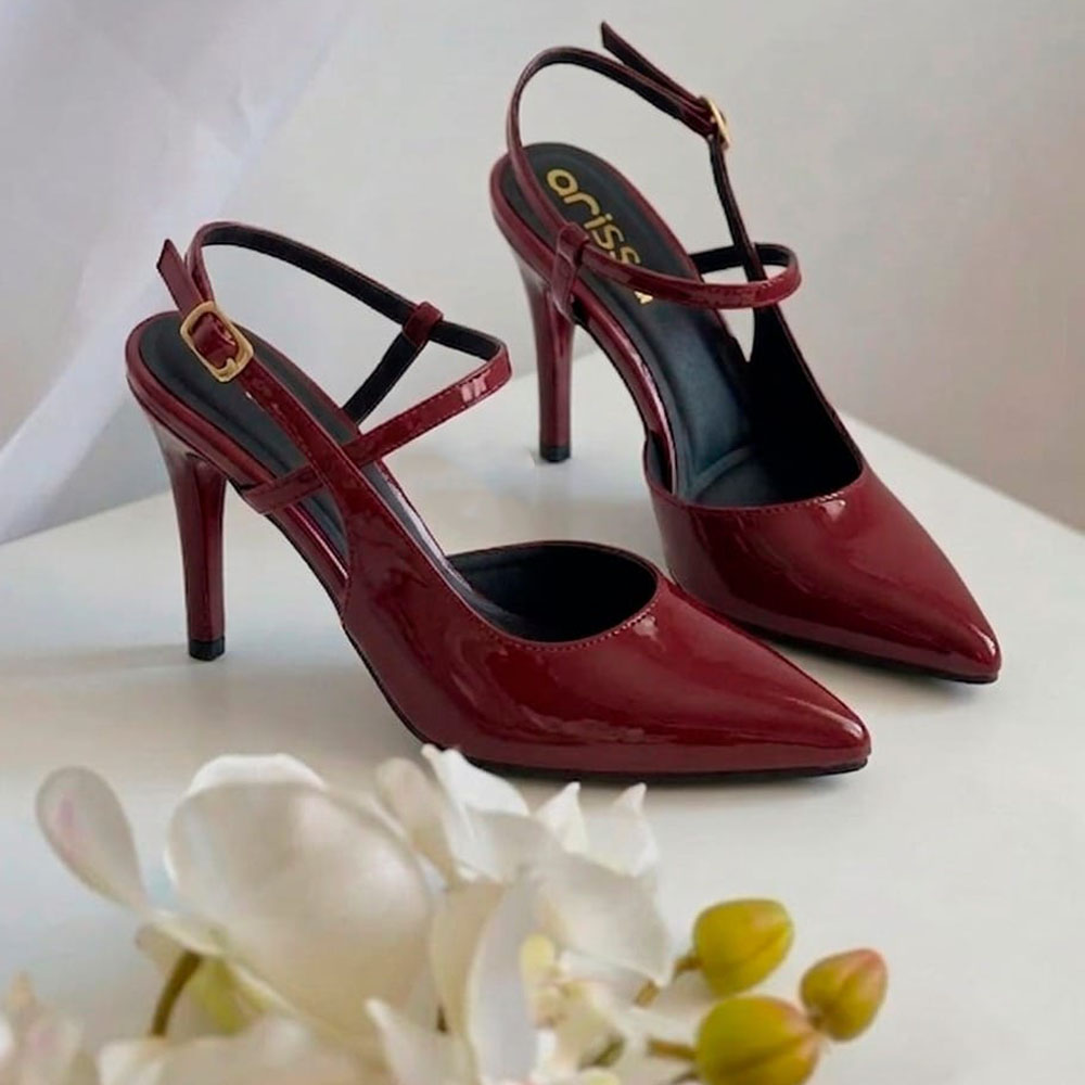 STILETO CASUAL 2086-60 TACO 7 PLANTA REPUJADA COLOR VINO - 2