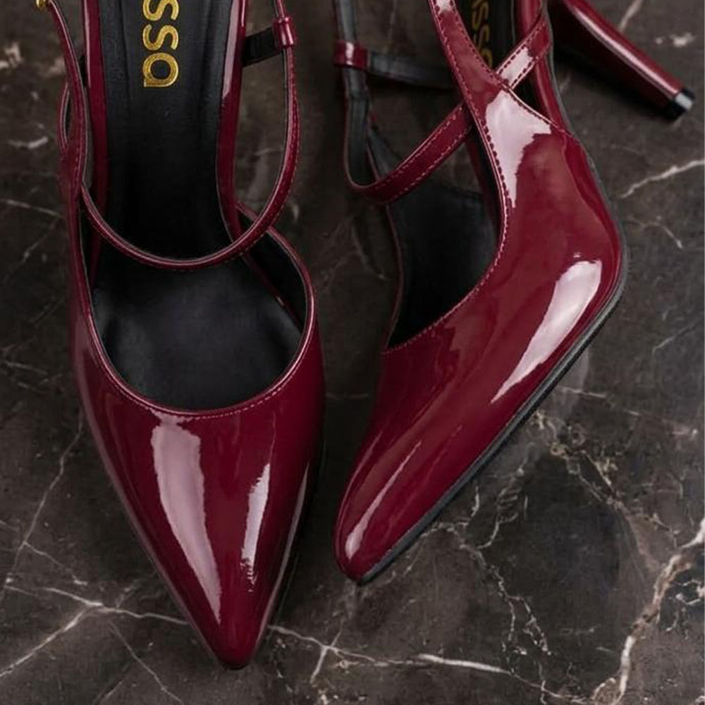 STILETO CASUAL 2086-60 TACO 7 PLANTA REPUJADA COLOR VINO - 3