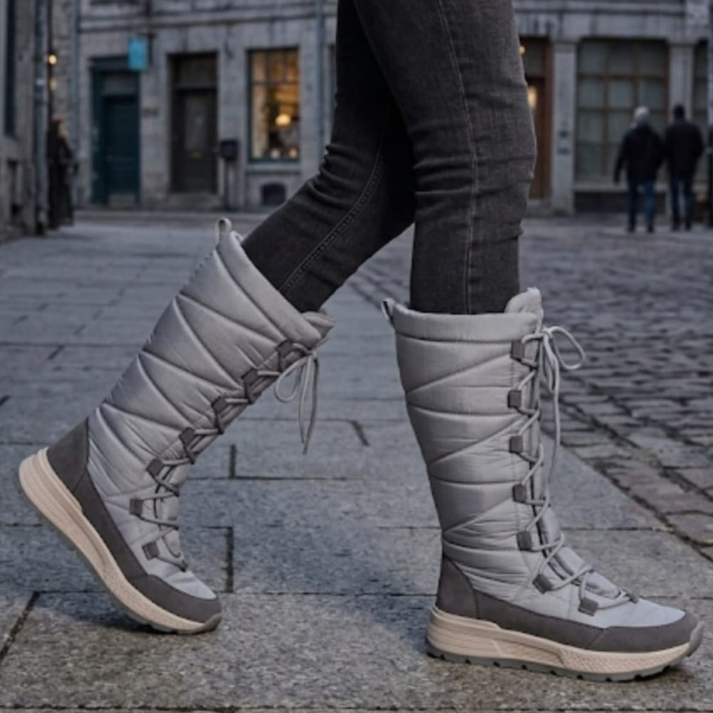 BOTA MUJER CASUAL LARGA IMPERMEABLE COLUMBIA 2086-65 COLOR GRIS - 2