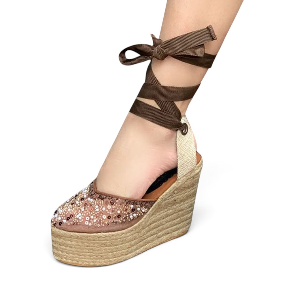 ALPARGATA MUJER CASUAL 2086-60 DOBLE USO CUÑA 9 COLOR CHOCOLATE - 3