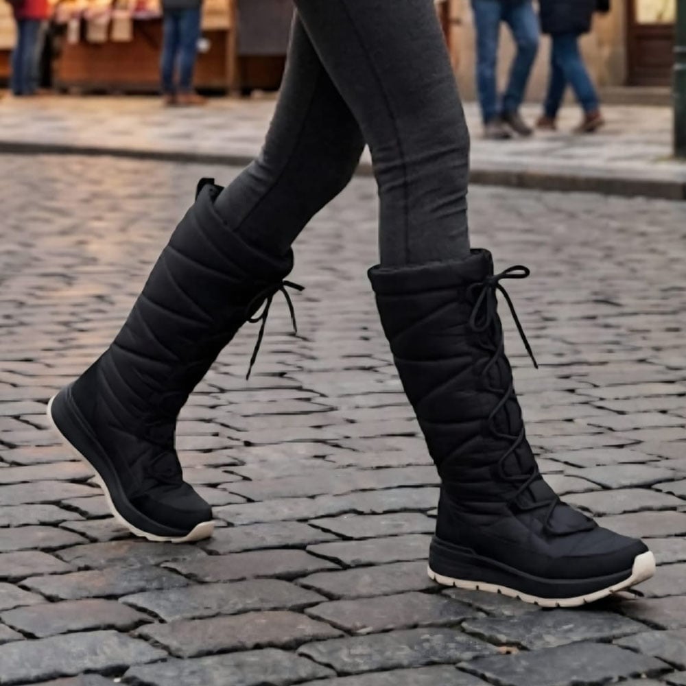 BOTA MUJER CASUAL LARGA IMPERMEABLE COLUMBIA 2086-65 COLOR NEGRO - 2
