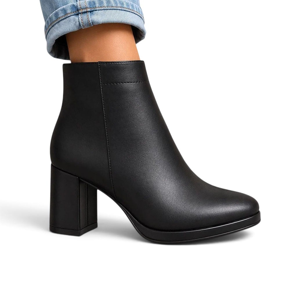 BOTIN MUJER CLASICO CON PLATAFORMA 1399-68 TACO 7 COLOR NEGRO - 1