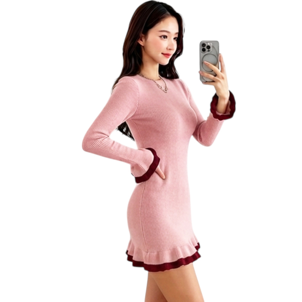 VESTIDO CASUAL MINI BOBOS ROXY-25 CASHIMIR COLOR API CON VINO - 4