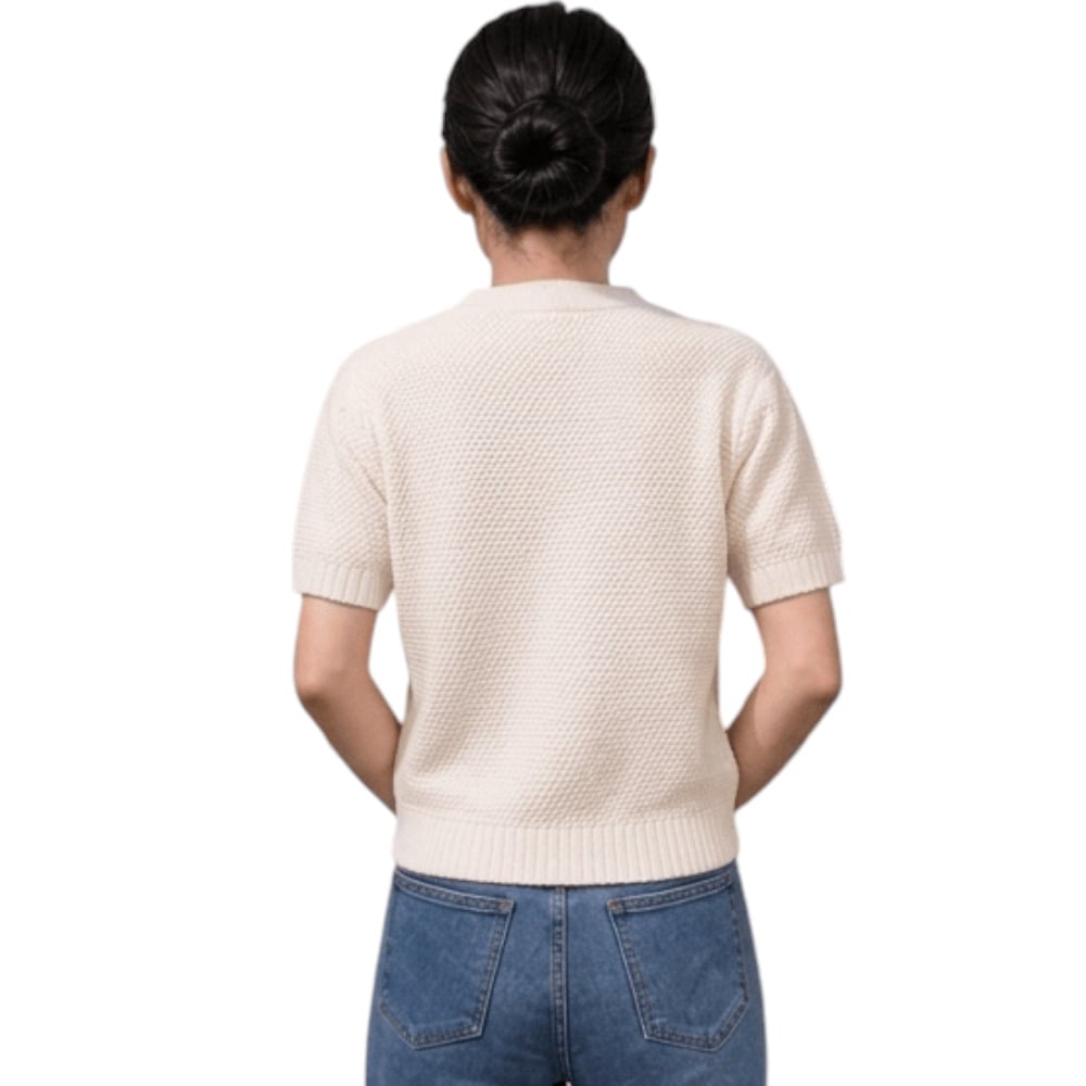 CHOMPA MUJER HILO BOTONES MCORTA MELODY 569G-23 CRUDO - 1