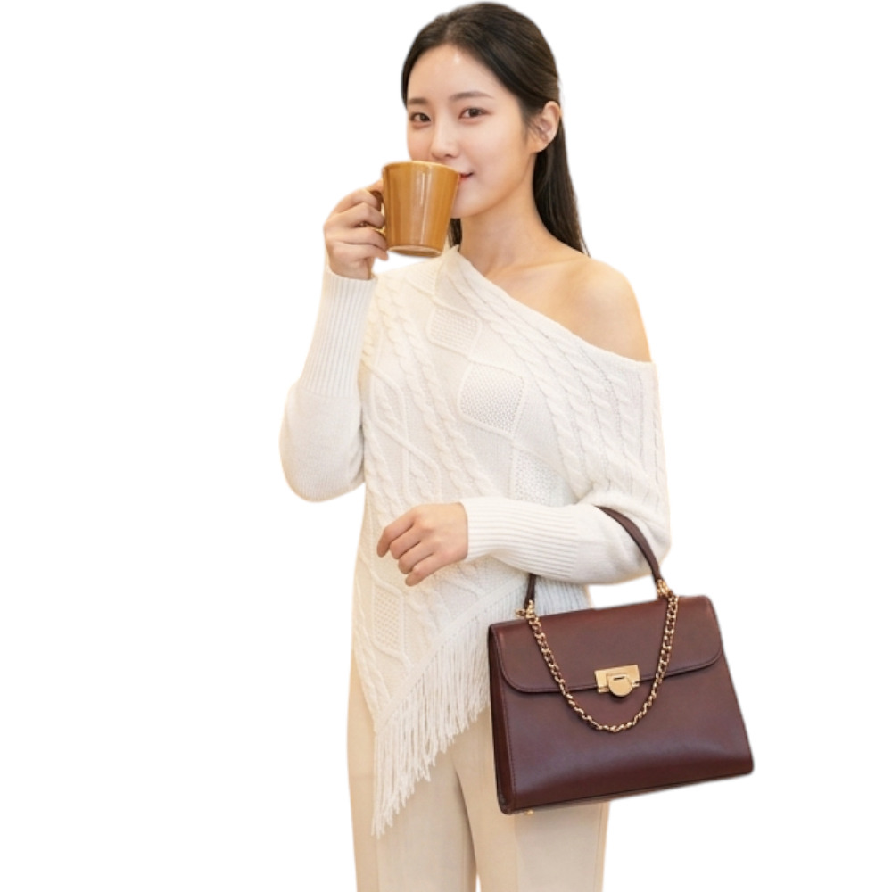PONCHO MUJER TARZAN CON FLECOS 464G-24 TACTO ALGODON COLOR PERLA - 1