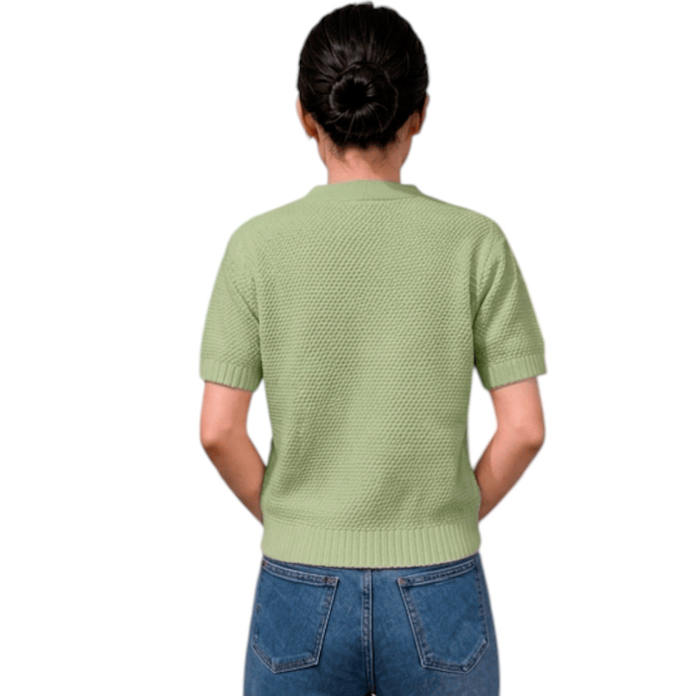 CHOMPA MUJER HILO BOTONES MCORTA MELODY 569G-23 VERDE OLIVO - 1
