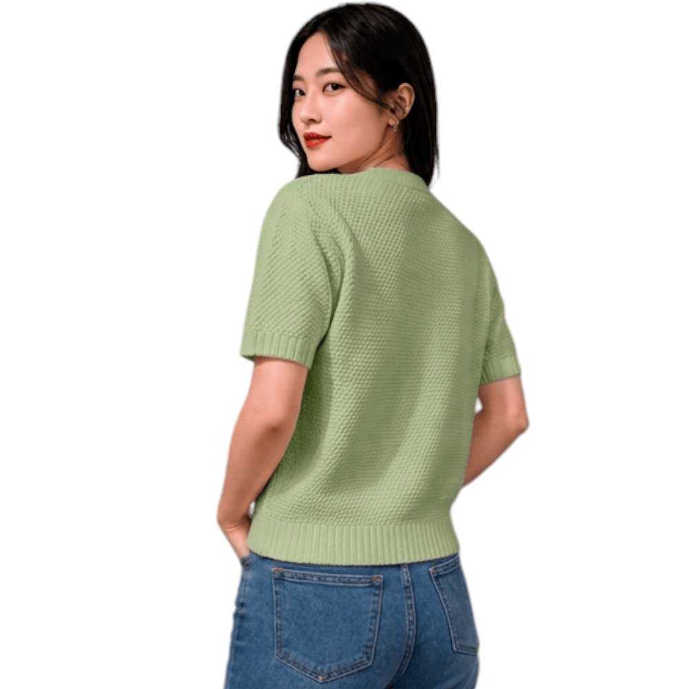CHOMPA MUJER HILO BOTONES MCORTA MELODY 569G-23 VERDE OLIVO - 2