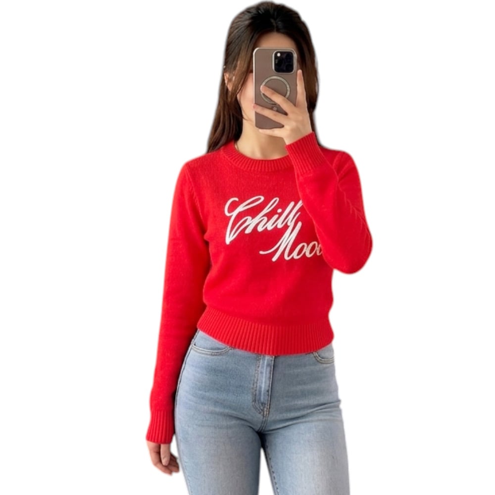 CHOMPA MUJER CASUAL CHILL DOM464-22 CASHIMIR COLOR ROJO - 1