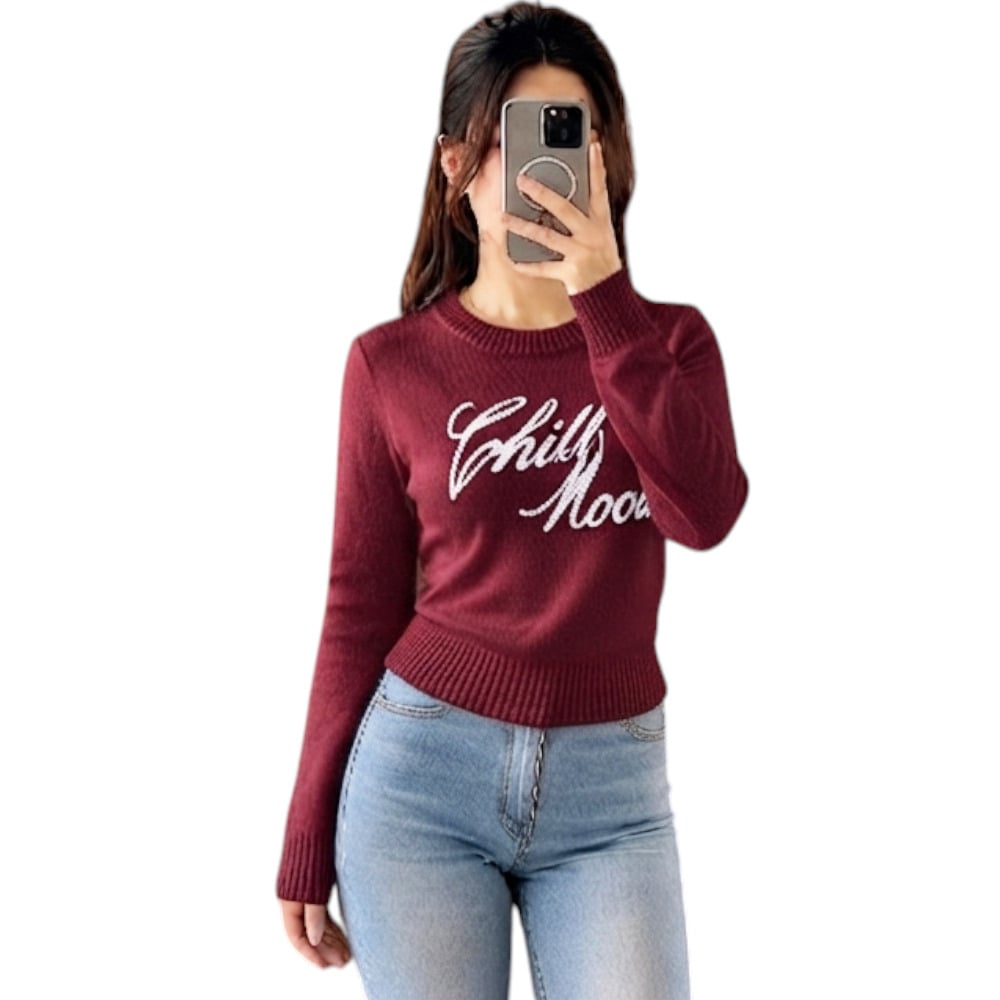 CHOMPA MUJER CASUAL CHILL DOM464-22 CASHIMIR COLOR VINO - 1