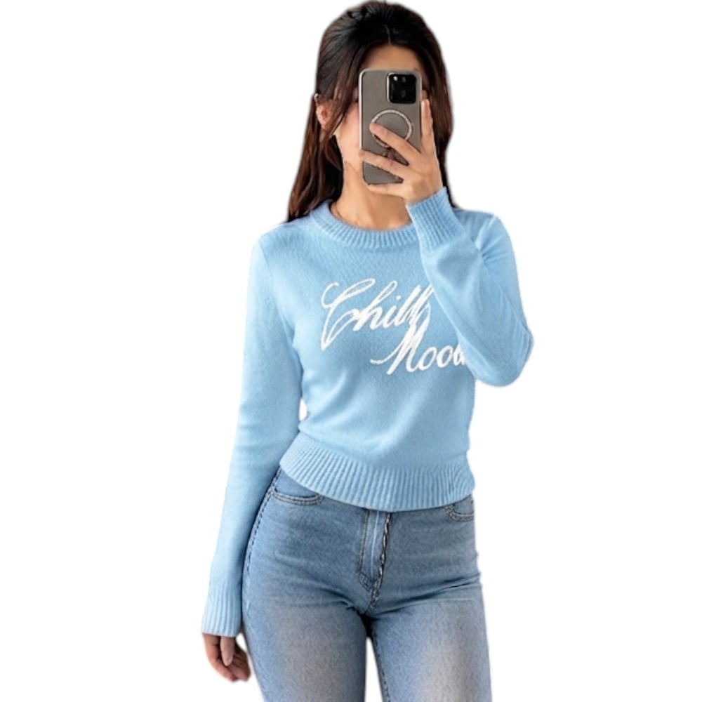 CHOMPA MUJER CASUAL CHILL DOM464-22 CASHIMIR COLOR CELESTE - 1