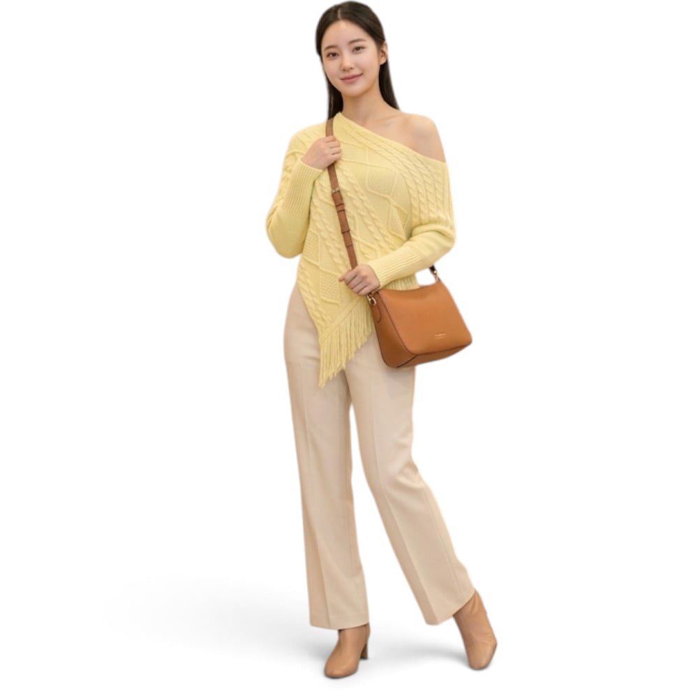 PONCHO MUJER TARZAN CON FLECOS 464G-24 TACTO ALGODON COLOR AMARILLO - 2