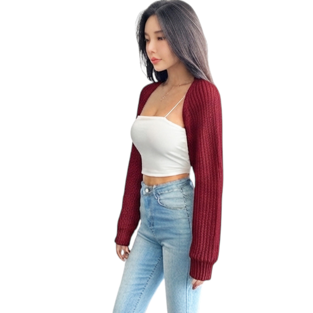 MANGA MUJER COREANA DOM464-18 DRALOM COLOR VINO - 1