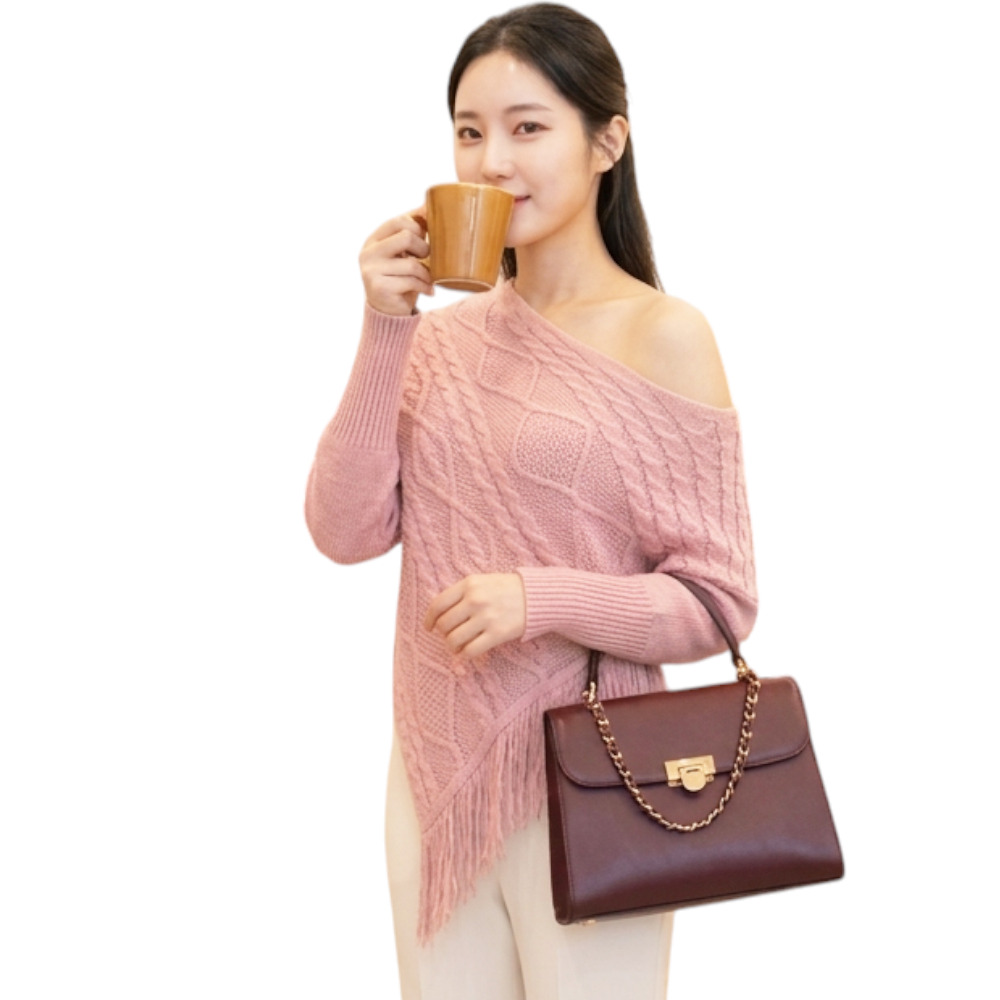 PONCHO MUJER TARZAN CON FLECOS 464G-24 TACTO ALGODON COLOR API - 1