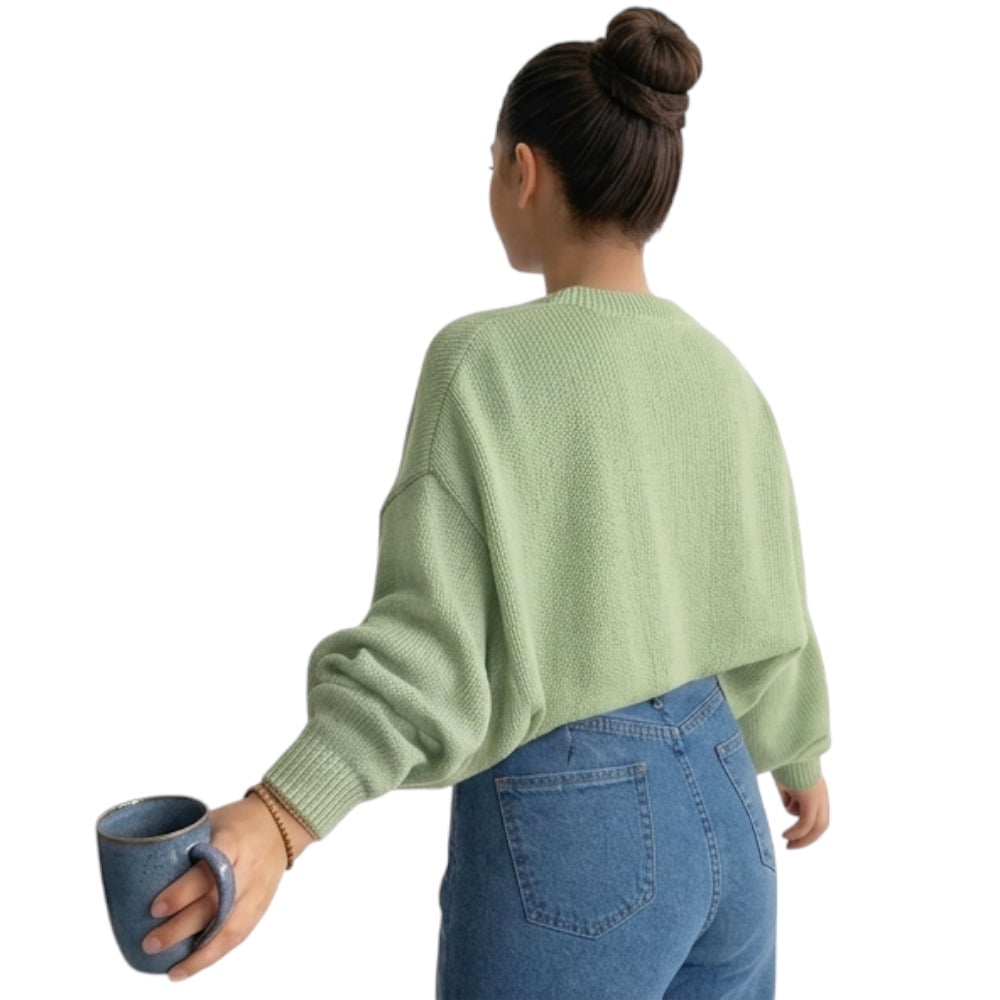 CHOMPA MUJER CASUAL MANGA MURCIELAGO FIB-25 TACTO ALGODON COLOR VERDE OLIVO - 1