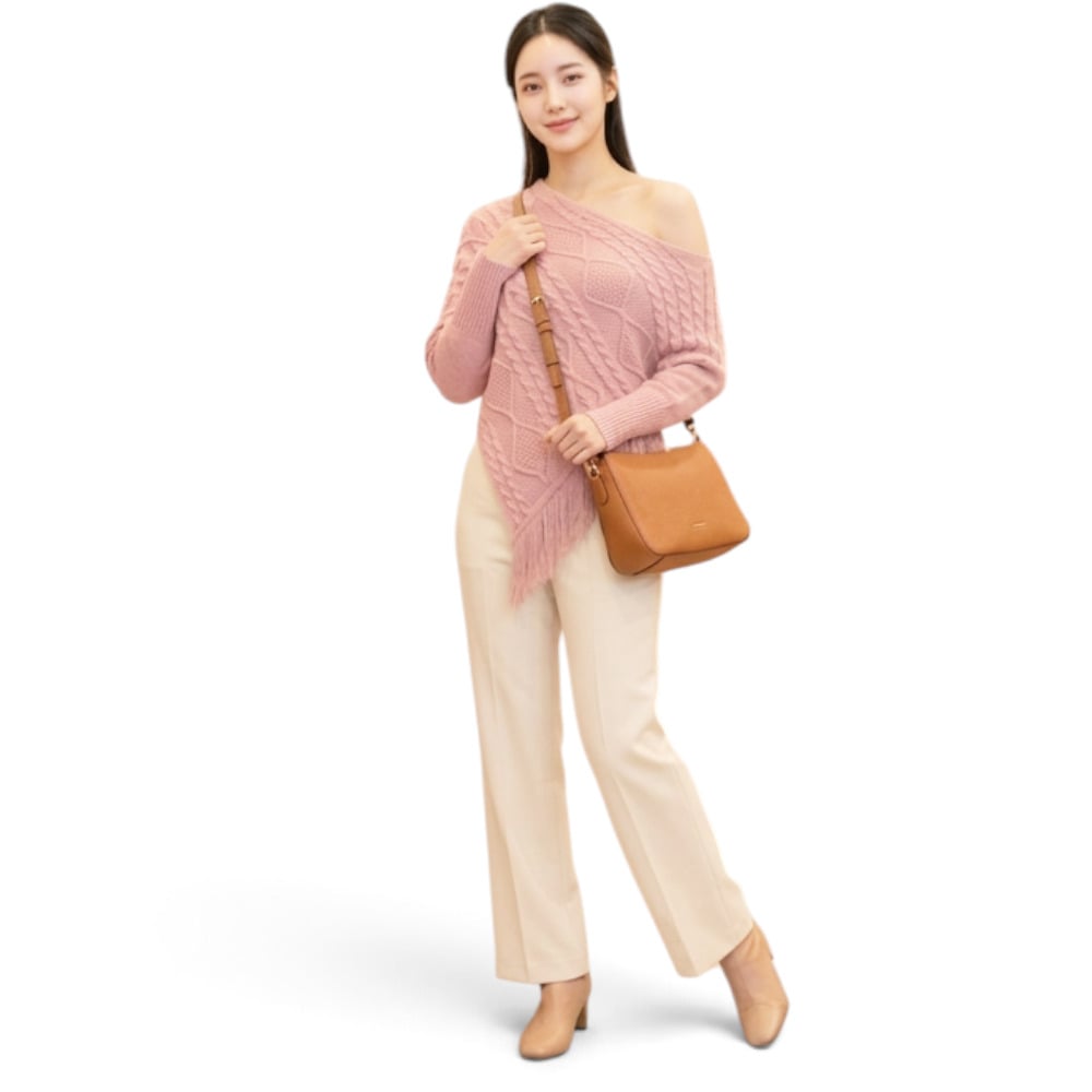 PONCHO MUJER TARZAN CON FLECOS 464G-24 TACTO ALGODON COLOR API - 4