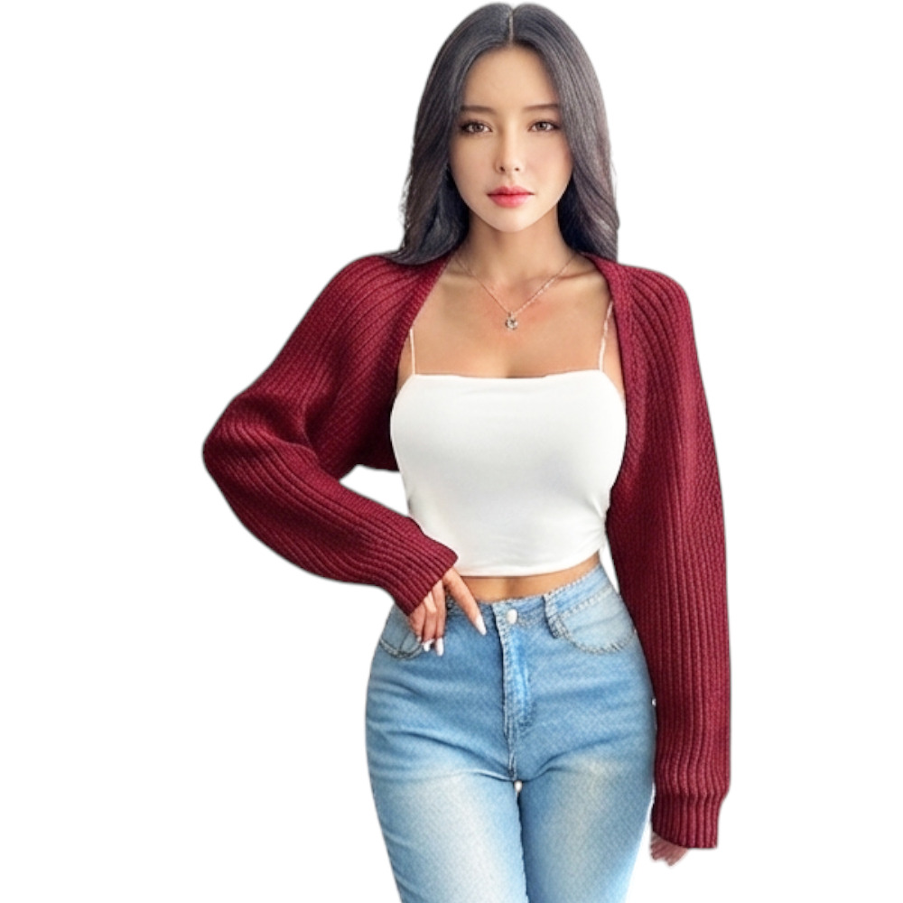 MANGA MUJER COREANA DOM464-18 DRALOM COLOR VINO - 1