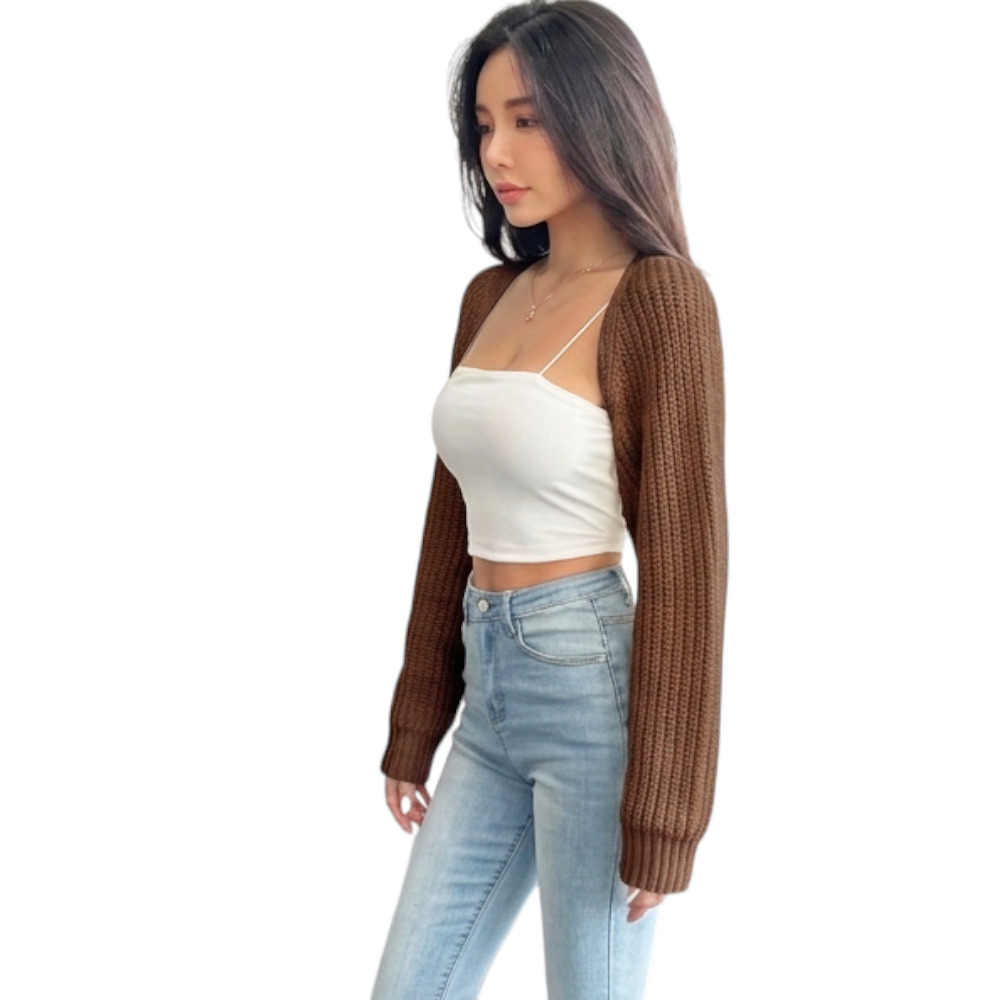 MANGA MUJER COREANA DOM464-18 DRALOM COLOR CHOCOLATE - 3