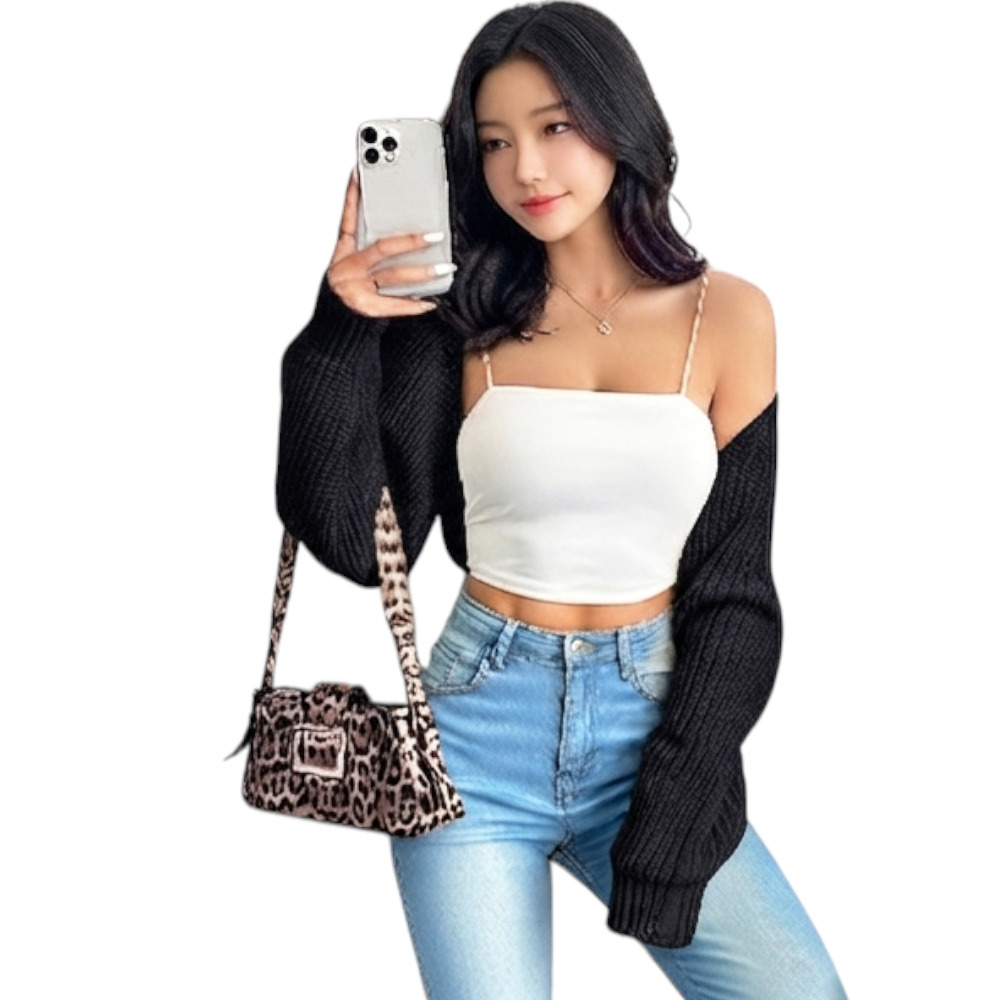 MANGA MUJER COREANA DOM464-18 DRALOM COLOR NEGRO - 4