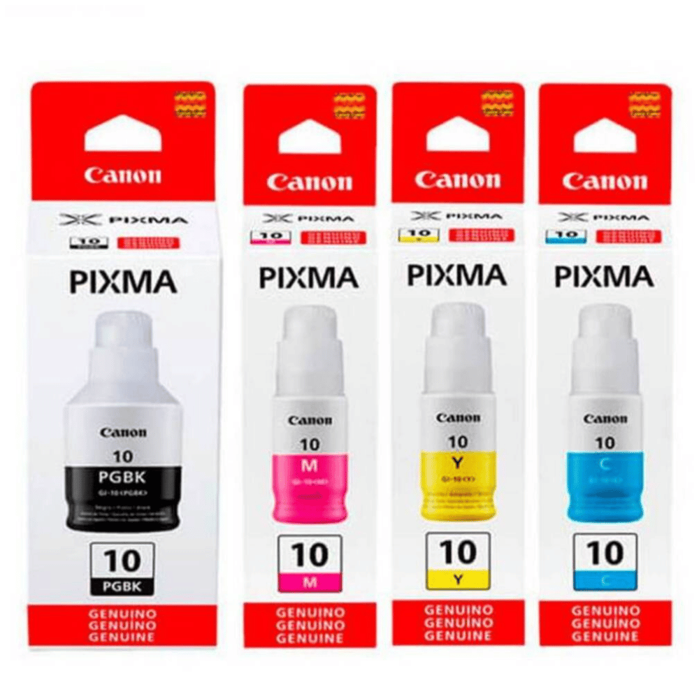 PACK DE TINTA CANON GI-10 NEGRO, CIAN, MAGENTA, AMARILLO - 1