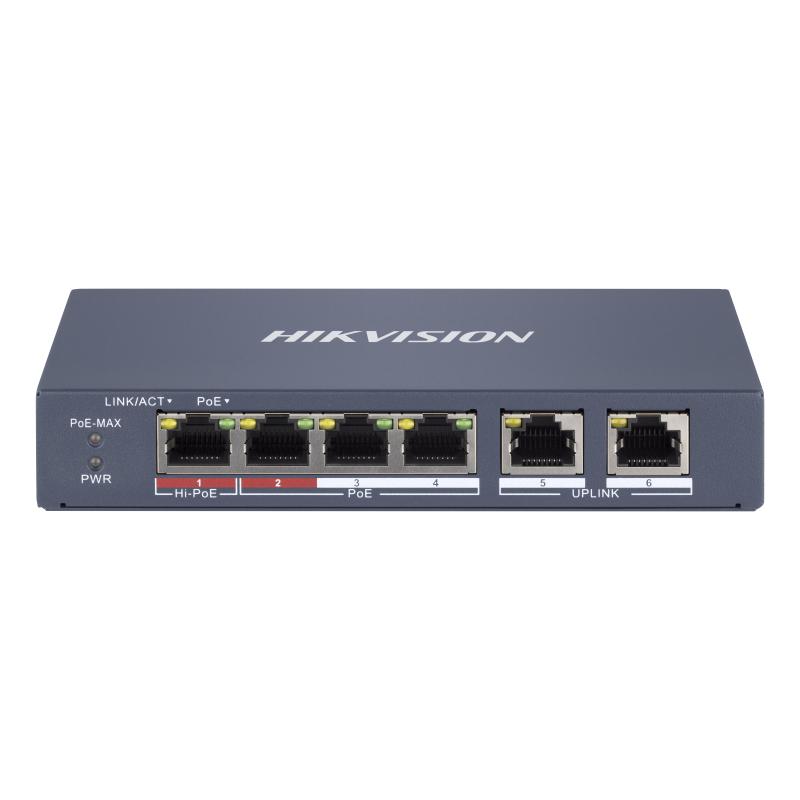 DS-3E1106HP-EI SWITCH SMART DE 6 PUERTOS FAST ETHERNET DE 4 PUERTOS POE 10/100 - 1