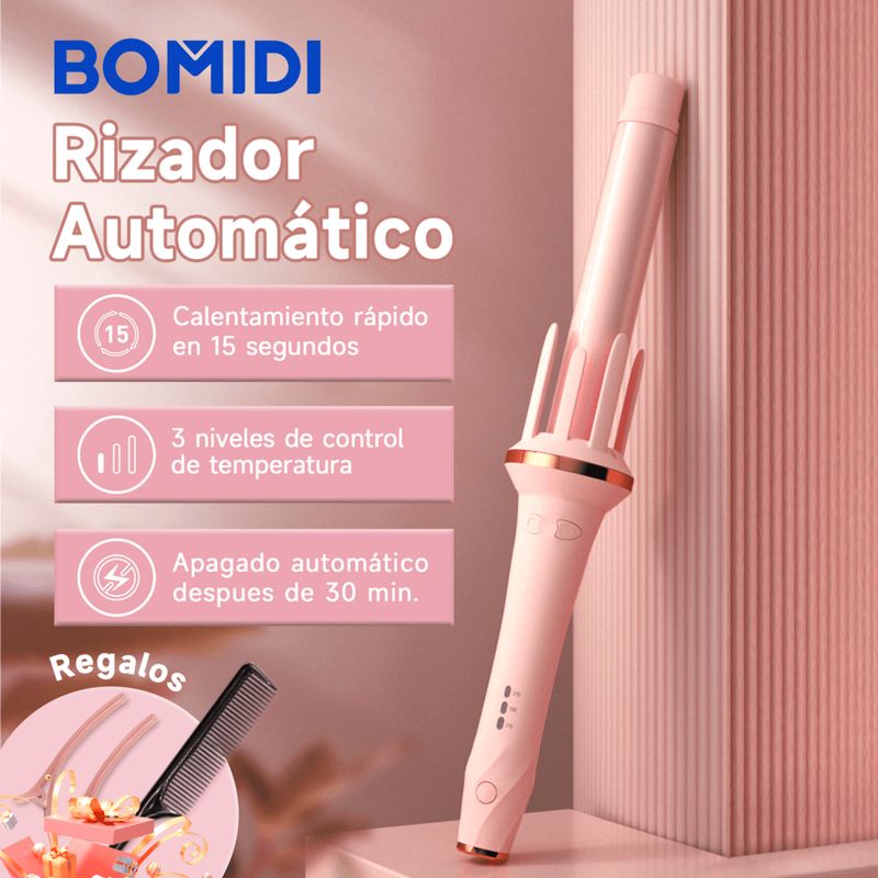 RIZADOR AUTOMÁTICO DE CABELLO BOMIDI HC02 ROSADO - 3