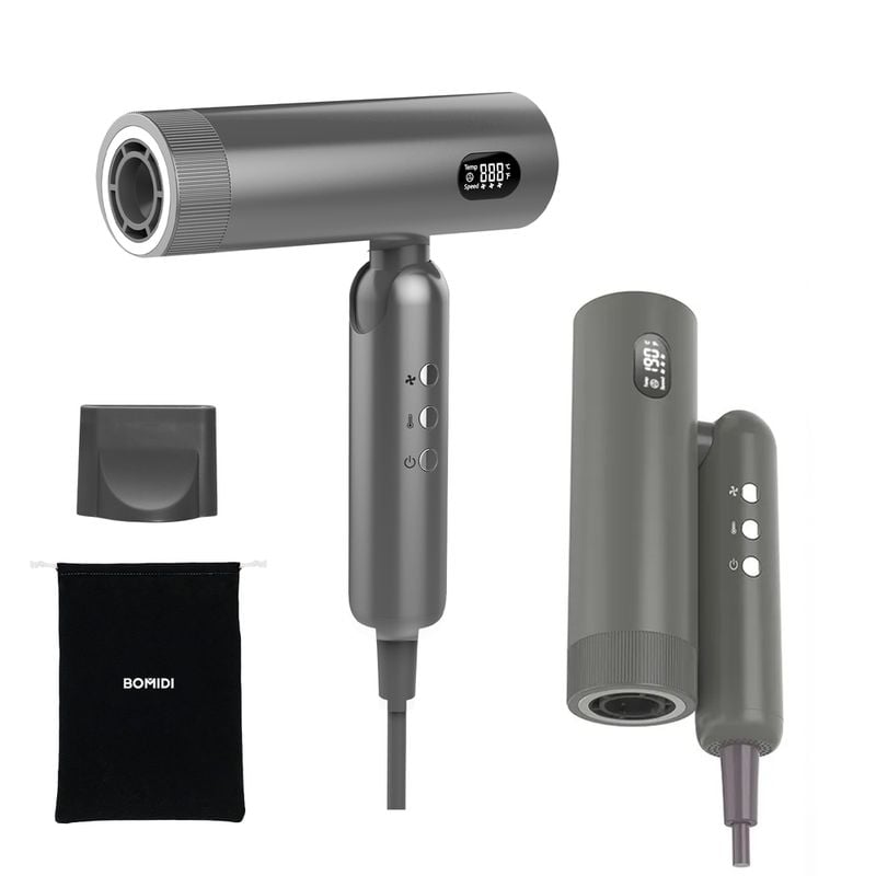SECADORA DE CABELLO PLEGABLE BOMIDI HD08 GRIS - 1