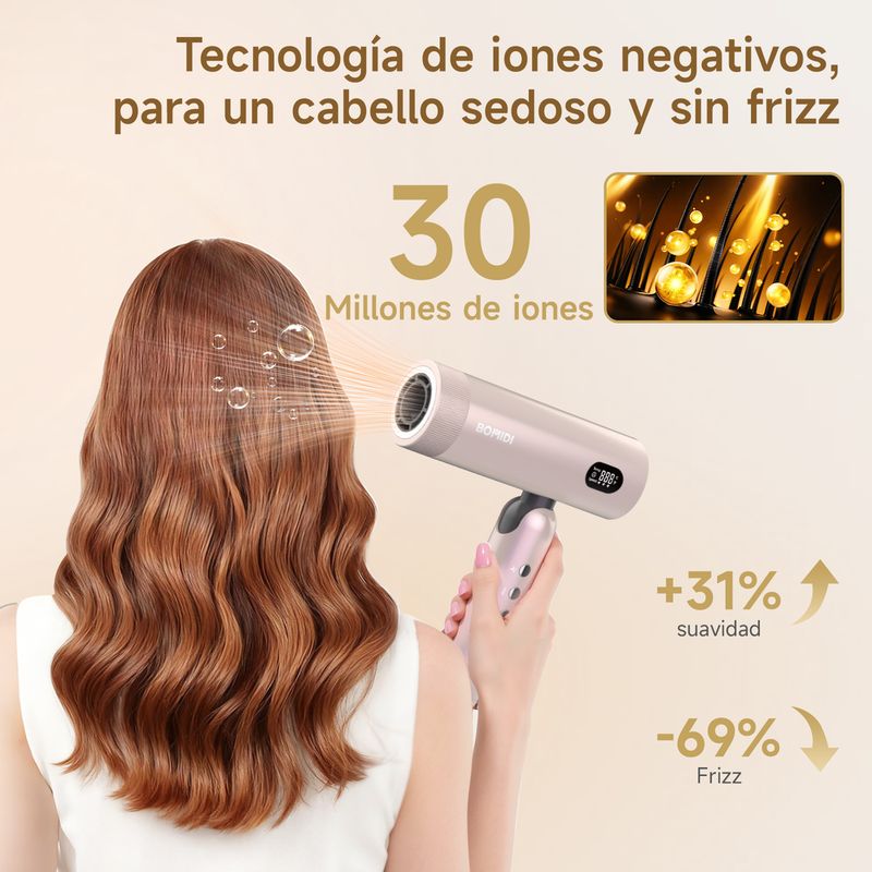 SECADORA DE CABELLO PLEGABLE BOMIDI HD08 GRIS - 2