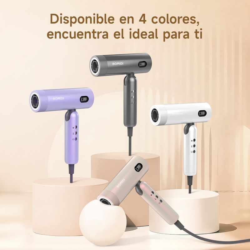 SECADORA DE CABELLO PLEGABLE BOMIDI HD08 GRIS - 3